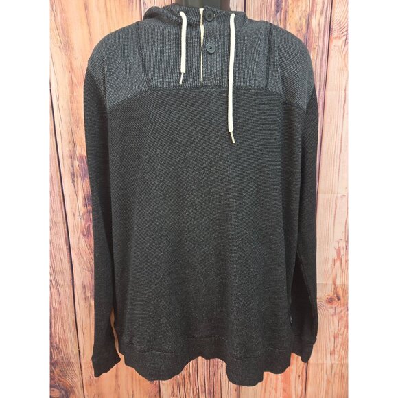 Express Other - Express XL Hooded Mens Sweater Black Waffle Knit Cotton Blend